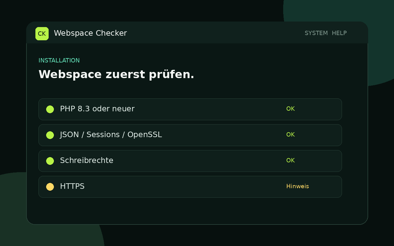 Installer von Webspace Checker